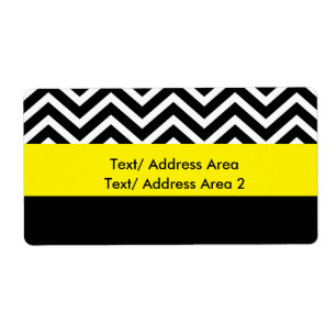 Modernes Chevron-Schwarz-Gelb-Versandpaket-Label