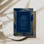Modernes Chic Beach Palm & UAWG QR Code Hochzeit G Folieneinladung<br><div class="desc">Modernes Design mit tropisch-reellen Goldfolienpalmen-Blätter,  die auf einem marineblau-grünen Hintergrund mit eleganter Kalligraphie-Typografie umrahmt sind,  verleiht dem Ganzen ein elegantes Aussehen. Rett tonnenweise Geld durch das Hinzufügen von Details und QR-Code auf der Rückseite für Ihre Gäste zu uAwg. Bitte kontaktieren Sie mich über den unten stehenden Kontaktknopf.</div>