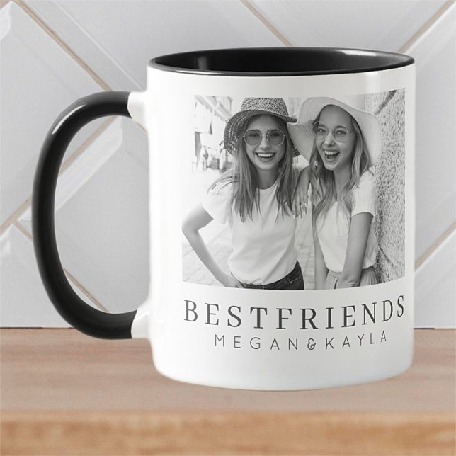 Modernes Chic Best Friends BESTE FREUNDIN Foto Tasse (Von Creator hochgeladen)