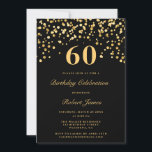 Modernes Chic Black and Gold 60. Geburtstag Einladung<br><div class="desc">Eleganter Chic Black and Gold 60. Geburtstagsparty lädt ein</div>