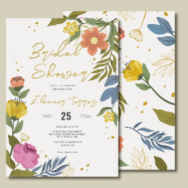 Modernes Chic Boho Bright Wild Blume Brautparty Einladung
