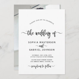 Modernes Chic Calligraphy Script Foto Hochzeit Einladung
