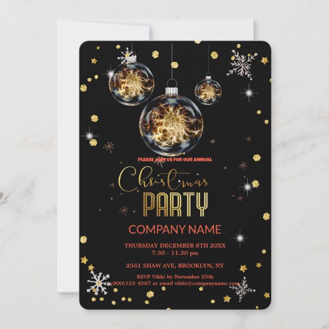 Modernes Chic Corporate Weihnachts-Party Einladung (Vorderseite)