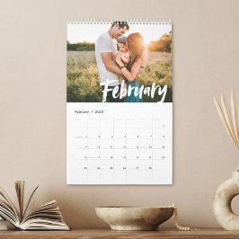 Modernes Chic CUSTOMIZABLE FARBScript-Foto Kalender