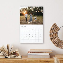 Modernes Chic CUSTOMIZABLE FARBScript-Foto Kalender