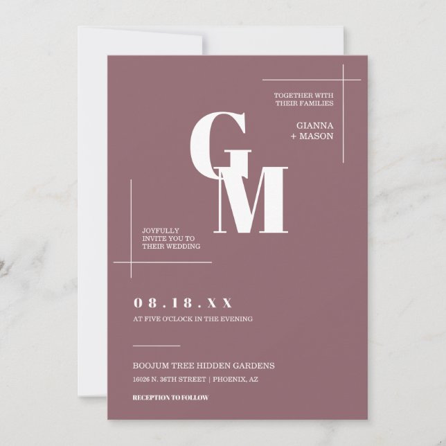 Modernes Chic Dusty Lila Wedding QR Code Foto Einladung (Vorderseite)