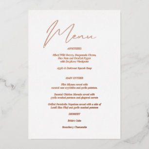 Modernes Chic Foil & White Menu Folieneinladung