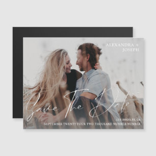 Modernes Chic Foto Long Date Save the Date Magnet
