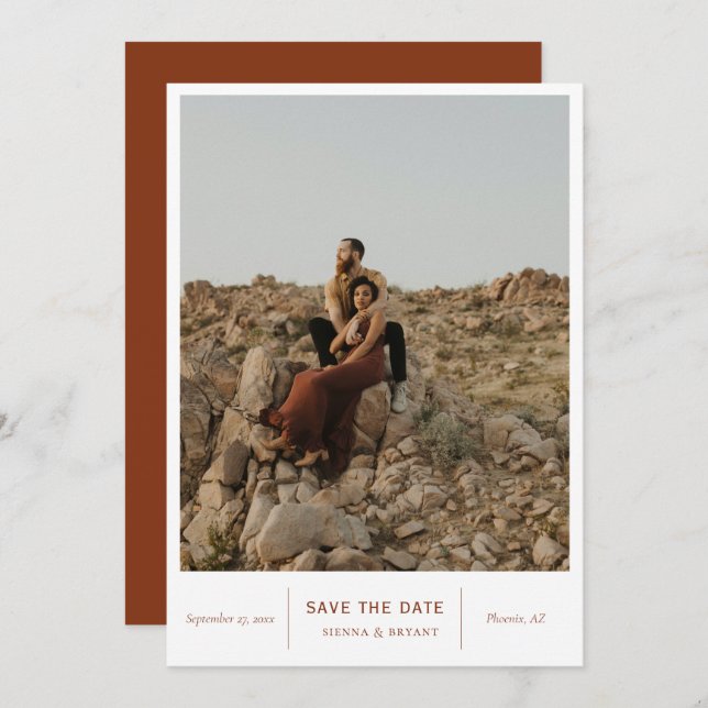 Modernes Chic-Foto Save The Date (Vorne/Hinten)