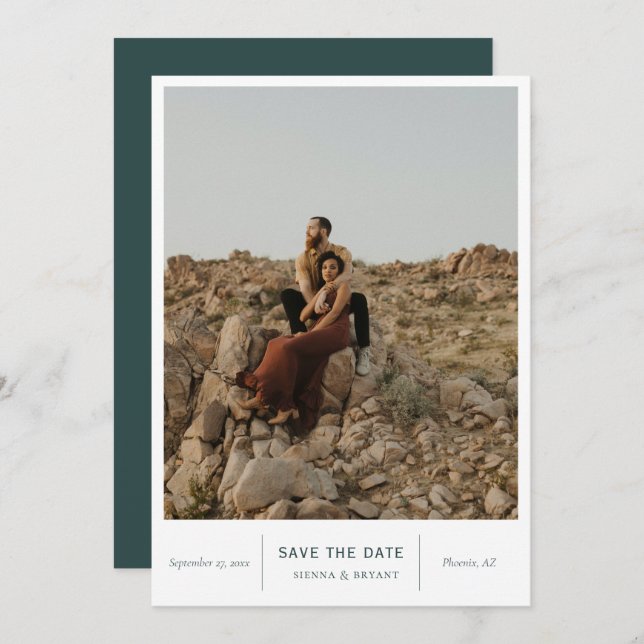 Modernes Chic-Foto Save The Date (Vorne/Hinten)