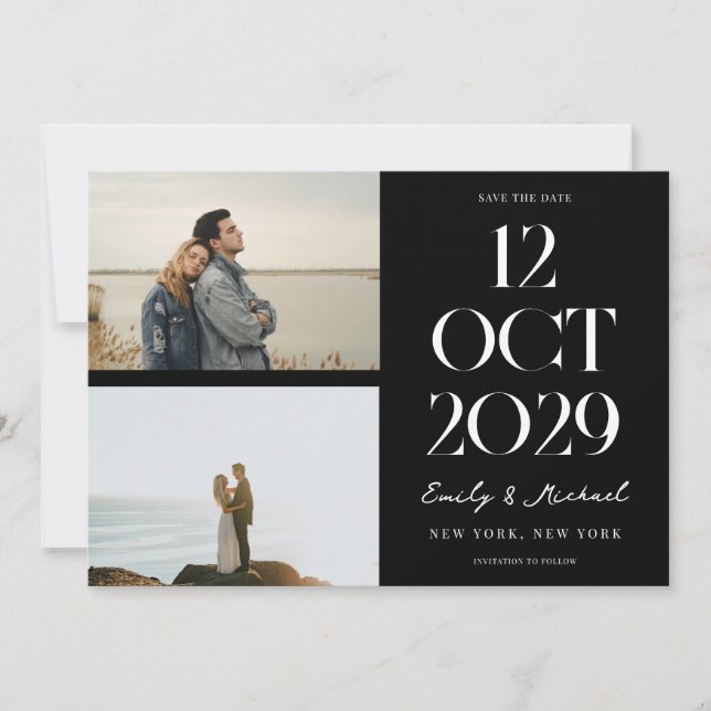 Modernes Chic-Foto Save The Date (Vorderseite)