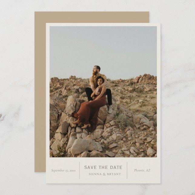 Modernes Chic-Foto Save The Date (Vorne/Hinten)