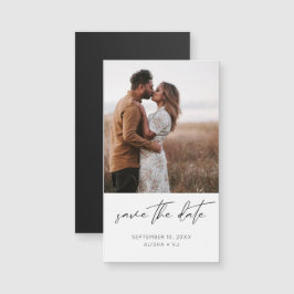 Modernes Chic Foto Verti W Save the Date Magnet SM
