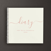 Modernes Chic Girly Trendy Script Personal Diary