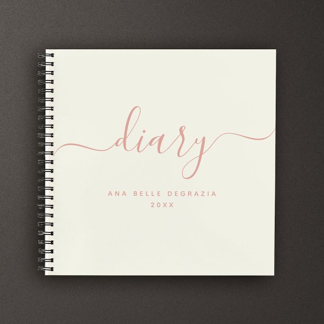 Modernes Chic Girly Trendy Script Personal Diary Notizbuch (Von Creator hochgeladen)