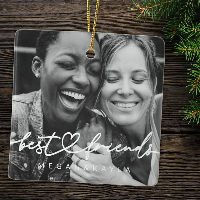 Modernes Chic Herzstück Beste Freunde Besties BEST Keramikornament (Von Creator hochgeladen)