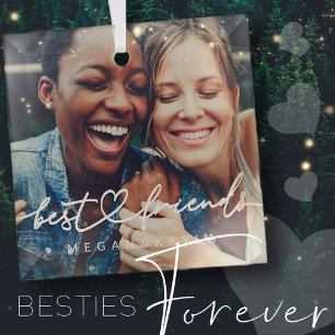 Modernes Chic Herzstück Beste Freunde Besties BEST Ornament Aus Glas