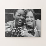 Modernes Chic Herzstück Beste Freunde Besties BEST Puzzle<br><div class="desc">Design setzt sich aus lustiger und spielerischer Schrift-Typografie mit Sans Serif-Schriftart zusammen. Fügen Sie ein benutzerdefiniertes Foto hinzu.</div>
