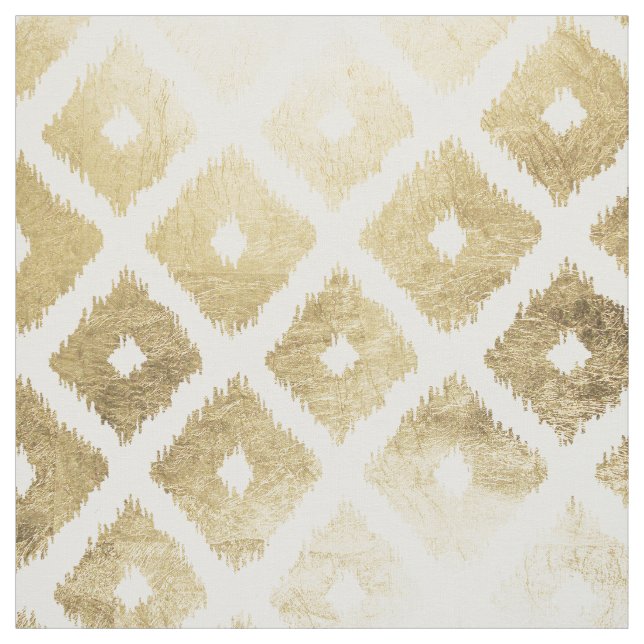 Modernes Chic-Imitat-Goldblatt ikat Muster Stoff (Muster)