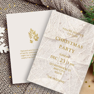 Modernes Chic Imitate Gold Leaf Weihnachts-Party Feiertagskarte
