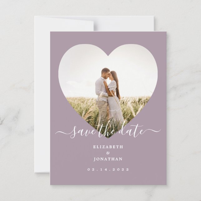 Modernes Chic Lavender Wedding Foto Save the Date Magneteinladung (Vorderseite)