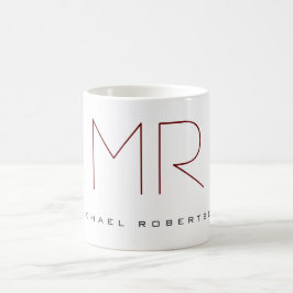 Modernes Chic Monogram Beruflich Kaffeetasse