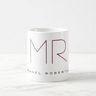 Modernes Chic Monogram Beruflich Kaffeetasse