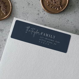 Modernes Chic Navy Blue Family Rücksendesiegel