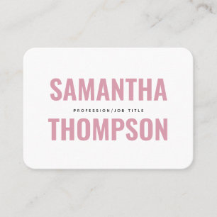Modernes Chic Rosa und Weiß Beruflich Visitenkarte