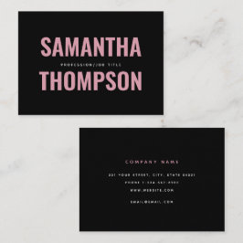 Modernes Chic Rosa und Weiß Beruflich Visitenkarte