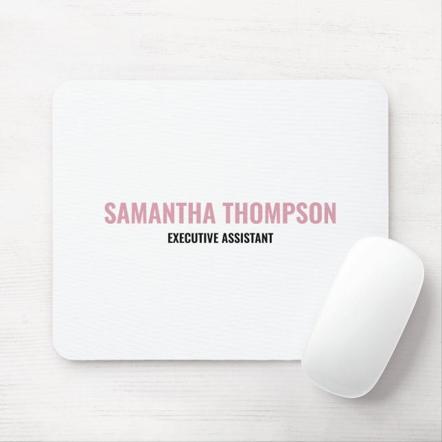 Modernes Chic Rosa, Weiß und Schwarz Mousepad (Mit Mouse)