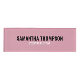 Modernes Chic Rosa, Weiß und Schwarz Namenschild