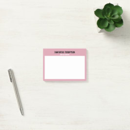 Modernes Chic Rosa, Weiß und Schwarz Post-it Klebezettel