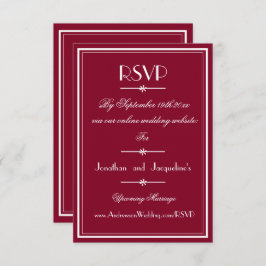 Modernes Chic Script Elegant Burgundy Wedding RSVP Karte