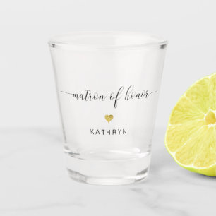 Modernes Chic-Script-Matron von Honor Gold Herznam Schnapsglas