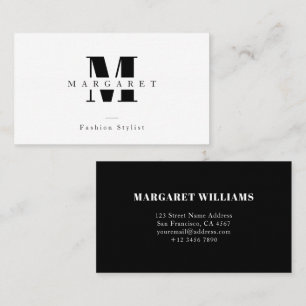 Modernes Chic Simple Monogram Freelance Beruflich Visitenkarte