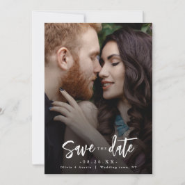 Modernes Chic-Skript Save the Date Minimalistisch