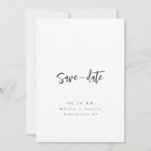 Modernes Chic-Skript Save the Date Minimalistisch