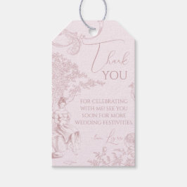 Modernes Chic Toile de Jouy Picnic Brautparty Geschenkanhänger