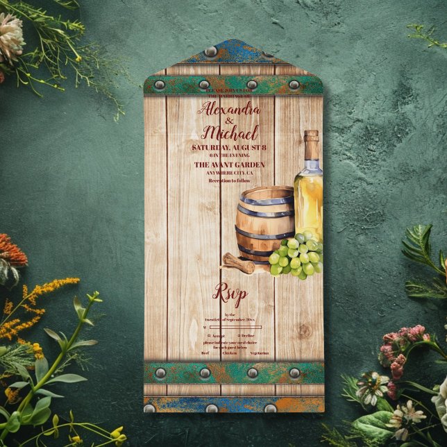 Modernes Chic Watercolor Weinroute Mendrisiotto All In One Einladung (Von Creator hochgeladen)