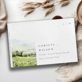 Modernes Chic Watercolor Weinroute Mendrisiotto Gästebuch