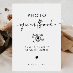 Modernes Chic Wedding Foto Gästebuch-Zeichen Poster
