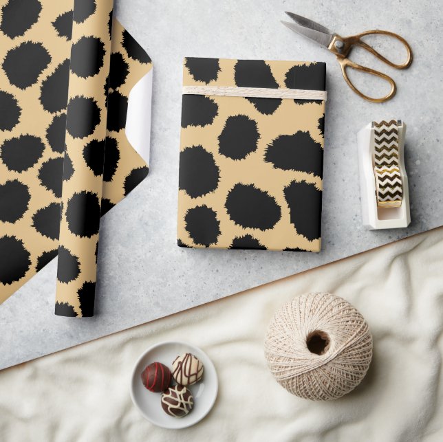 Modernes Chic Wildlife Cheetah Animal Print Muster Geschenkpapier (Kunsthandwerk)