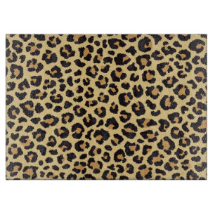 Modernes Chic Wildlife Leopard Tierdruckmuster Schneidebrett