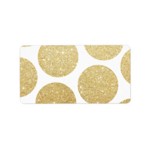Modernes ChicgoldGlittereffektpolka-Punktmuster Adressaufkleber