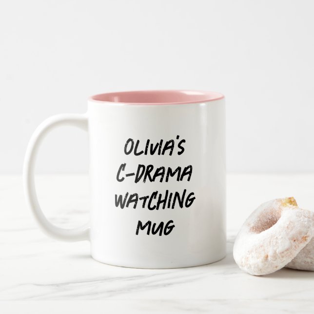 Modernes chinesisches Drama-Personalisiertes C-Dra Zweifarbige Tasse (Mit Donut)