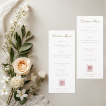 Modernes chinesisches Hochzeitsmenü mit doppeltem 