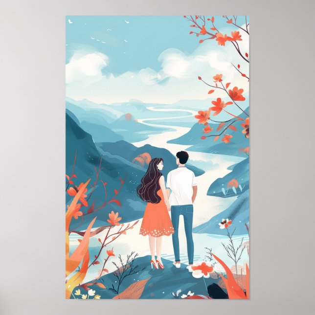Modernes chinesisches Illustrationspopster Poster (Vorne)
