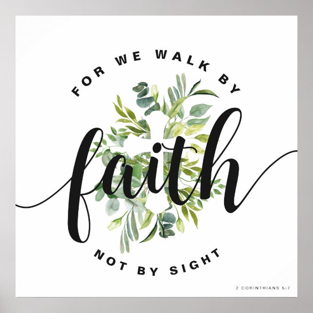 Modernes Christliches Blumenkreuz Poster (Vorne)