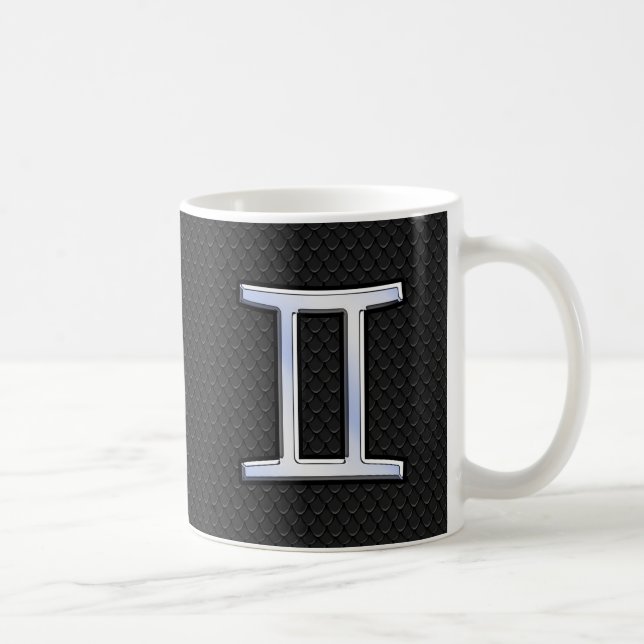 Modernes Chrome wie Gemini Zodiac-Zeichen Kaffeetasse (Rechts)